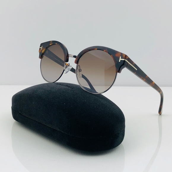 New TOM FORD Alissa Round Havana Brown Sunglasses - Picture 3 of 16